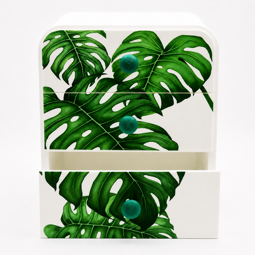Monstera 3-Drawer Storage Box
